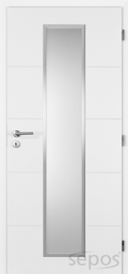 interiérové dveře quatro linea lakované - bílé, alu rámeček